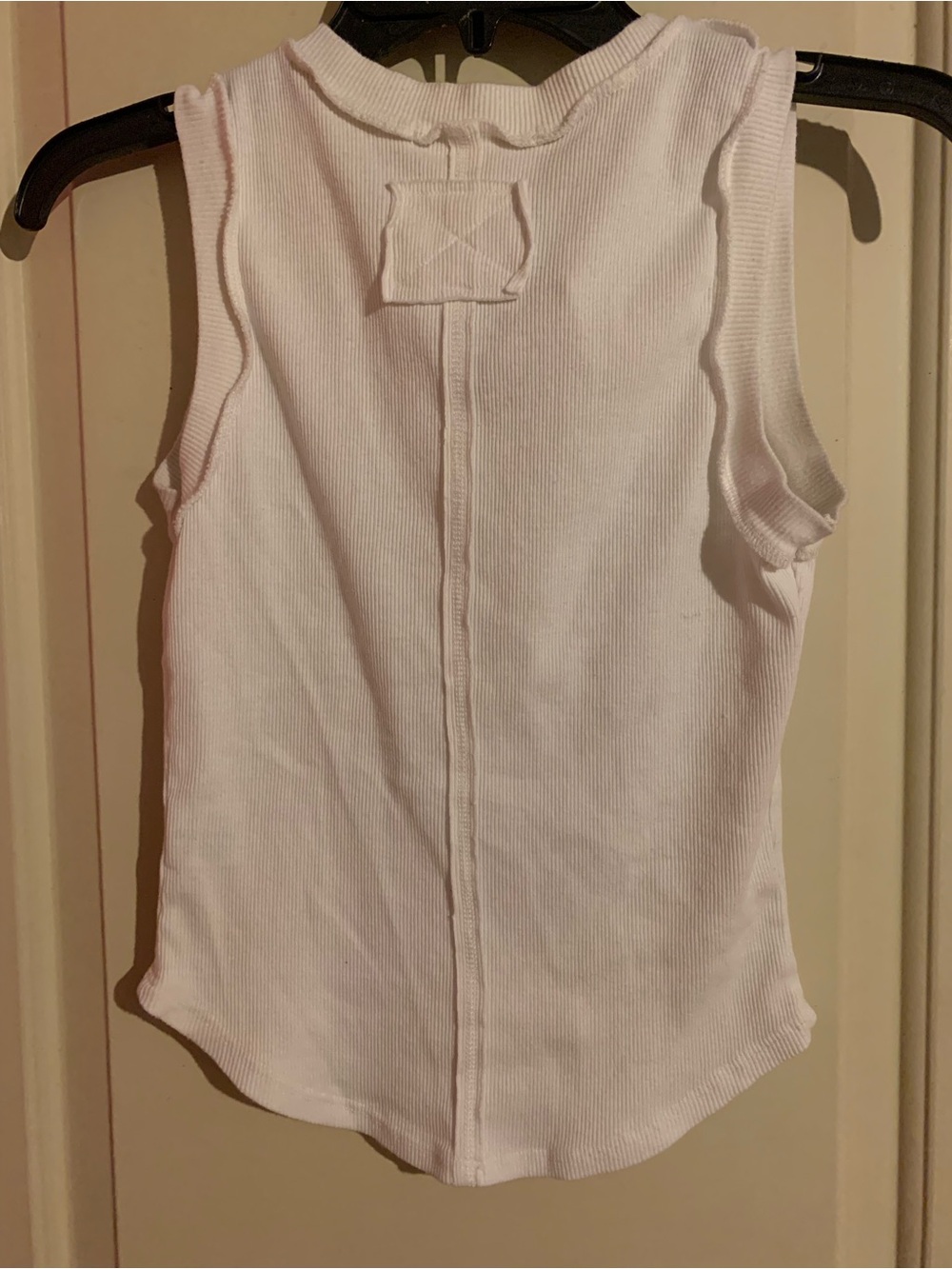 Hippie Rose White Ribbed Button Henley Tank - Picture 2 of 3